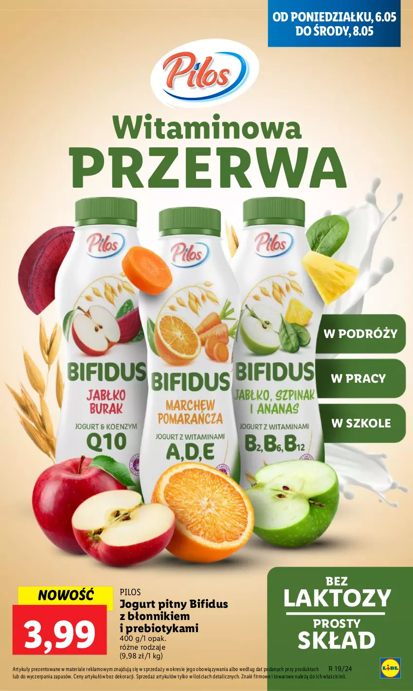 Gazetka promocyjna Lidl - GAZETKA - ważna 06.05 do 08.05.2024 - strona 37 - produkty: Jogurt, Jogurt pitny, Pilos