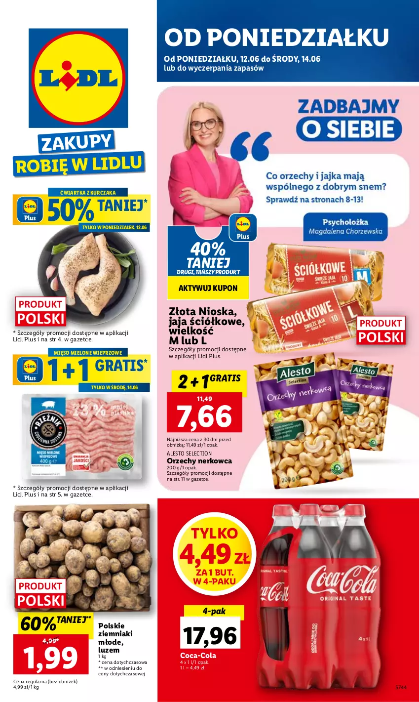 Gazetka promocyjna Lidl - GAZETKA - ważna 12.06 do 14.06.2023 - strona 1 - produkty: Coca-Cola, Gra, Jaja, Kurczak, Mięso, Mięso mielone, Ziemniaki