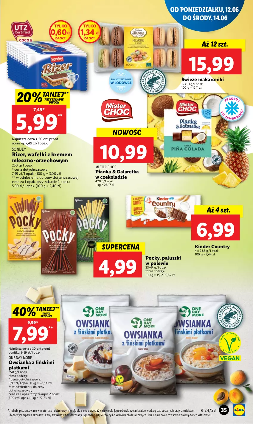 Gazetka promocyjna Lidl - GAZETKA - ważna 12.06 do 14.06.2023 - strona 37 - produkty: Gala, Galaretka, Kinder, Makaron, Owsianka