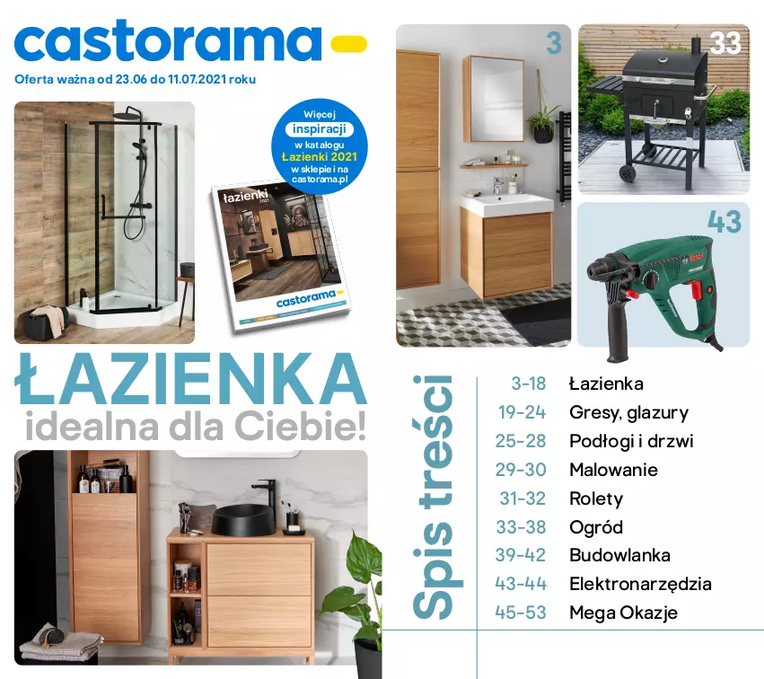 Gazetka promocyjna Castorama - Gazetka Castorama - ważna 23.06 do 11.07.2021 - strona 1 - produkty: Astor, Drzwi, Gres, Lazur, Merci, Ogród, Rama