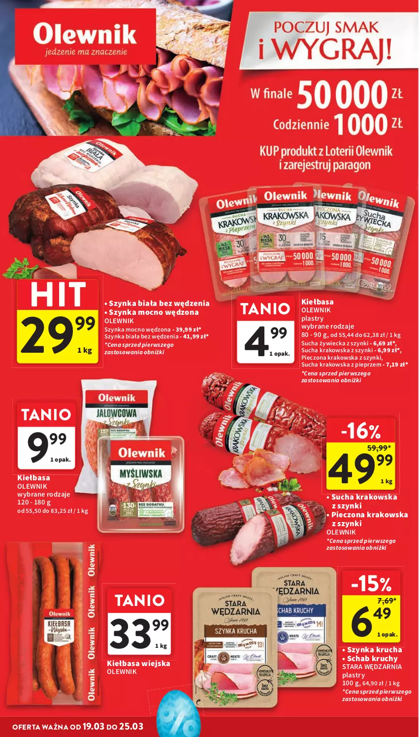 Gazetka promocyjna Intermarche - Gazetka Intermarche - ważna 19.03 do 25.03.2026 - strona 26 - produkty: Kiełbasa, Kiełbasa wiejska, Olewnik, Piec, Pieprz, Szynka, Szynka biała