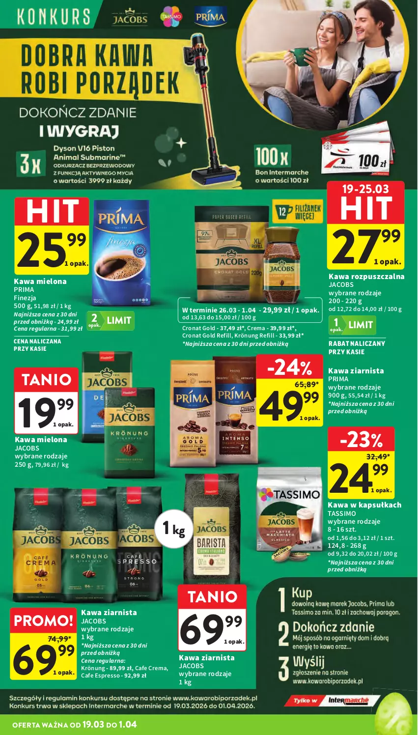 Gazetka promocyjna Intermarche - Gazetka Intermarche - ważna 19.03 do 25.03.2026 - strona 36 - produkty: Jacobs, Kawa, Kawa mielona, Kawa rozpuszczalna, Kawa ziarnista, Prima, Tassimo