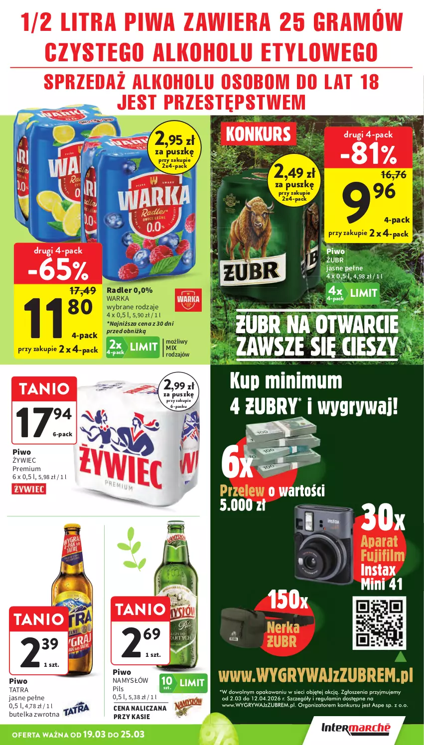 Gazetka promocyjna Intermarche - Gazetka Intermarche - ważna 19.03 do 25.03.2026 - strona 39 - produkty: Gra, Namysłów, Piwa, Piwo, Radler, Tatra, Warka