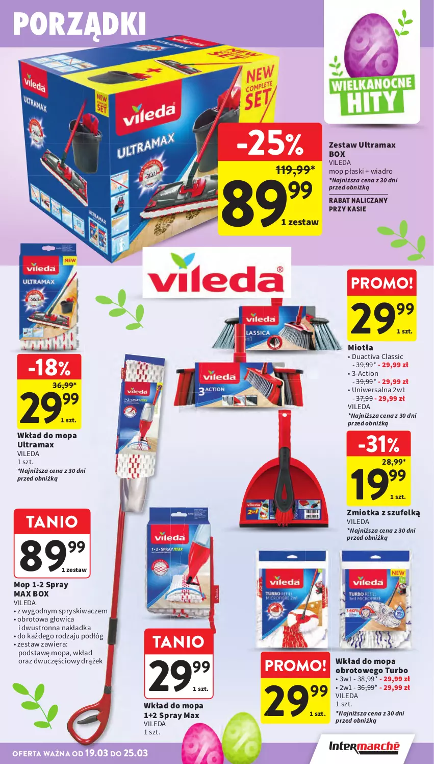 Gazetka promocyjna Intermarche - Gazetka Intermarche - ważna 19.03 do 25.03.2026 - strona 45 - produkty: Miotła, Mop, Por, Rama, Vileda, Wiadro, Wkład do mopa