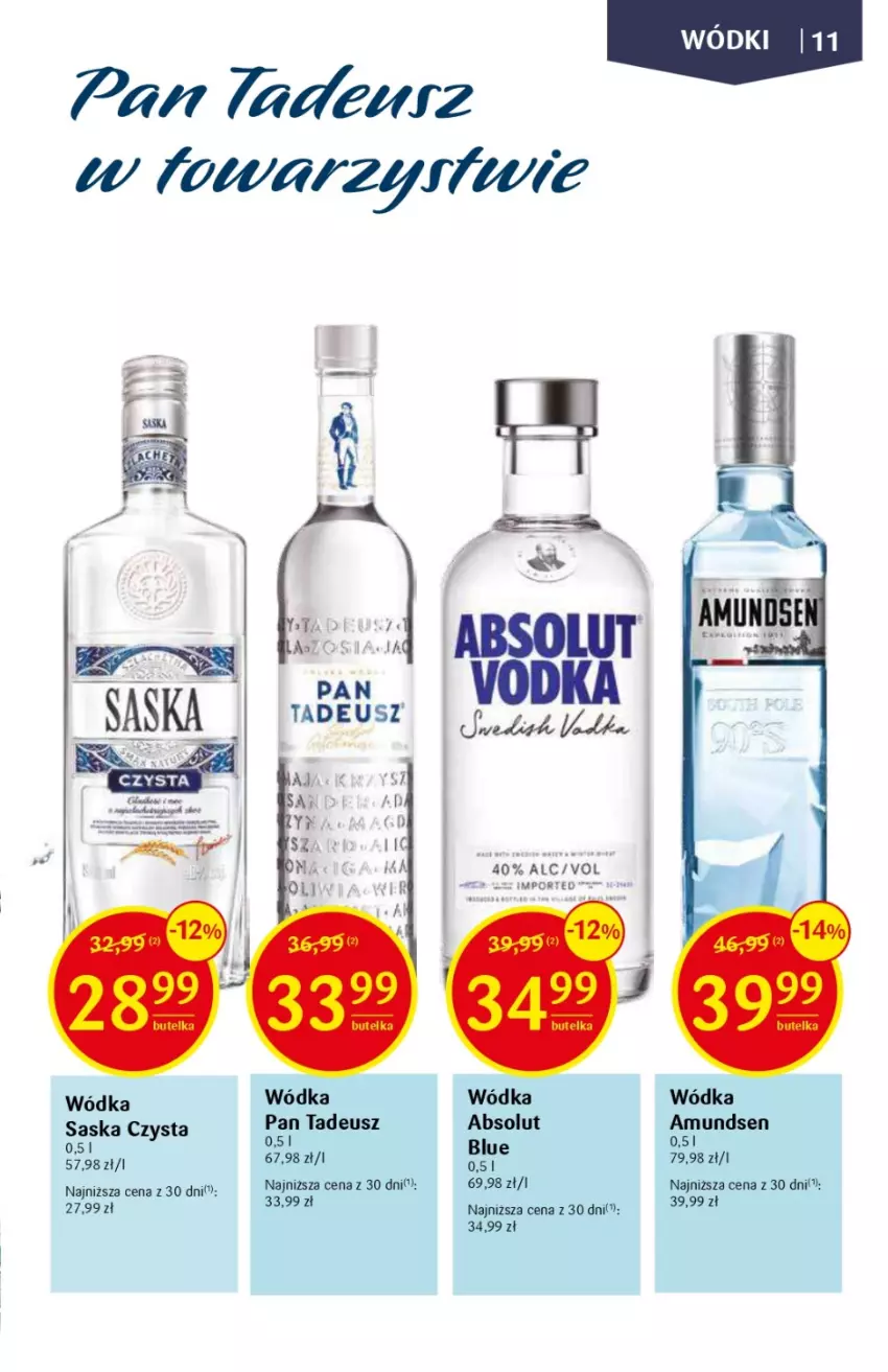 Gazetka promocyjna Delikatesy Centrum - DeliBarek DC33/34 - ważna 24.08 do 06.09.2023 - strona 11 - produkty: Absolut, Amundsen, Por, Saska, Wódka