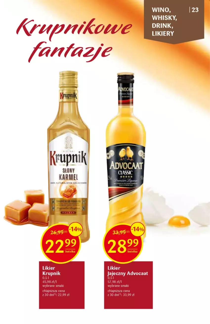 Gazetka promocyjna Delikatesy Centrum - DeliBarek DC33/34 - ważna 24.08 do 06.09.2023 - strona 23 - produkty: Advocaat, Fa, Fanta, Likier, Whisky, Wino