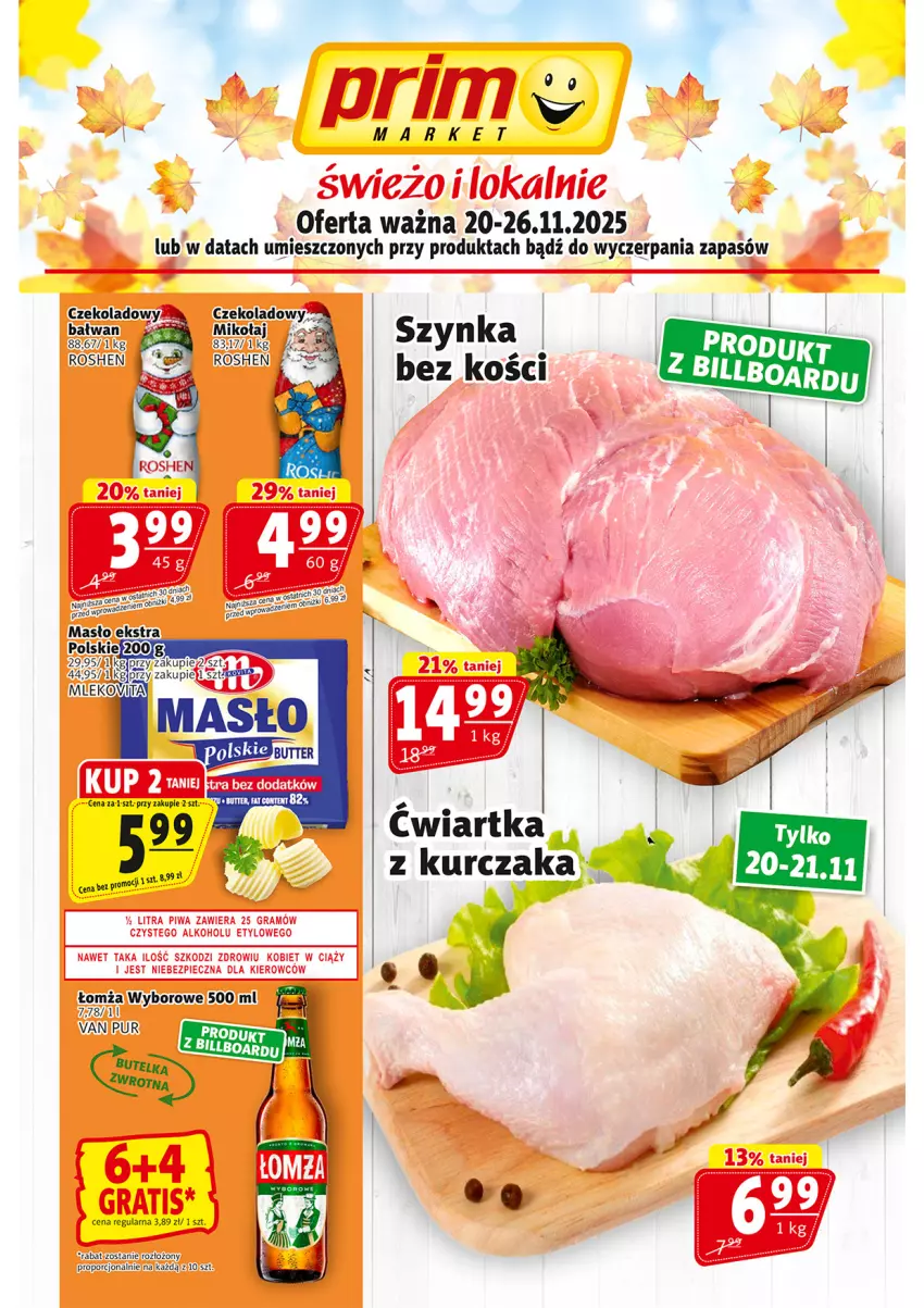 Gazetka promocyjna Prim Market - ważna 20.11 do 26.11.2025 - strona 1 - produkty: Gaga, Kurczak, Masło, Por, Pur, Vita C