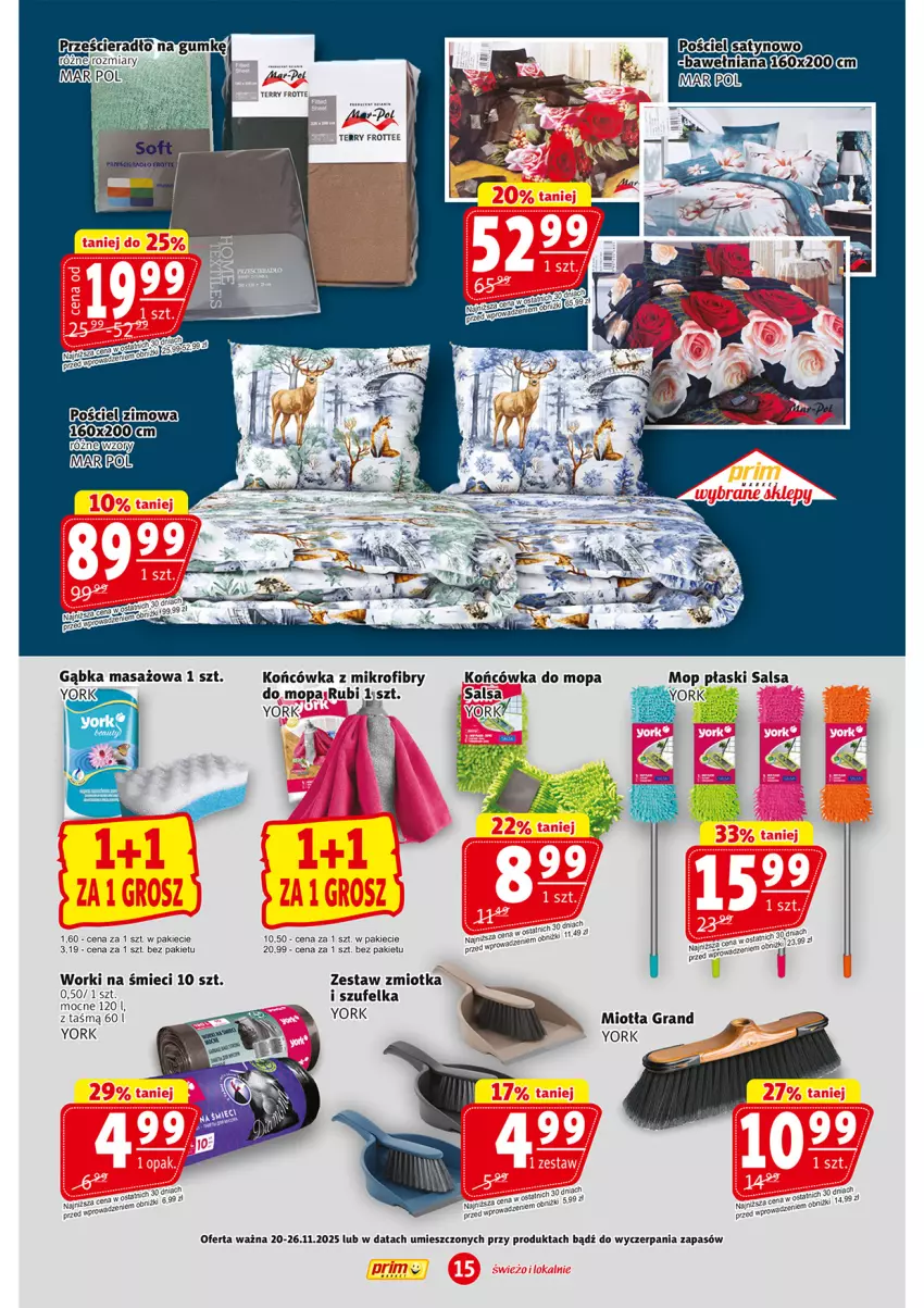 Gazetka promocyjna Prim Market - ważna 20.11 do 26.11.2025 - strona 15 - produkty: Gra, Miotła, Mop, Salsa, Szufelka, Worki na śmiec, Worki na śmieci