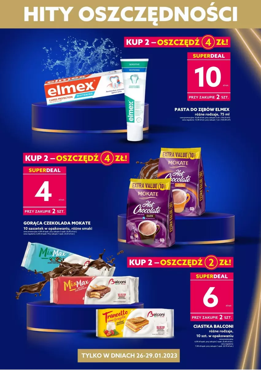 Gazetka promocyjna Dealz - ✨FESTIWAL MEGA OFERT!✨ - ważna 23.01 do 29.01.2023 - strona 5 - produkty: Alcon, Ciastka, Czekolada, Elmex, Pasta do zębów