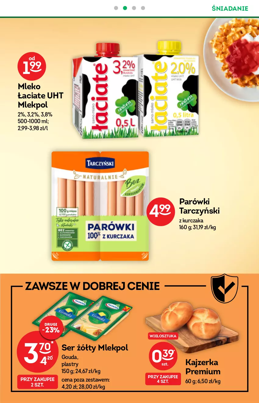 Gazetka promocyjna Żabka - ważna 13.10 do 31.10.2021 - strona 35 - produkty: Gouda, Kajzerka, Kurczak, Mleko, Parówki, Ser, Tarczyński