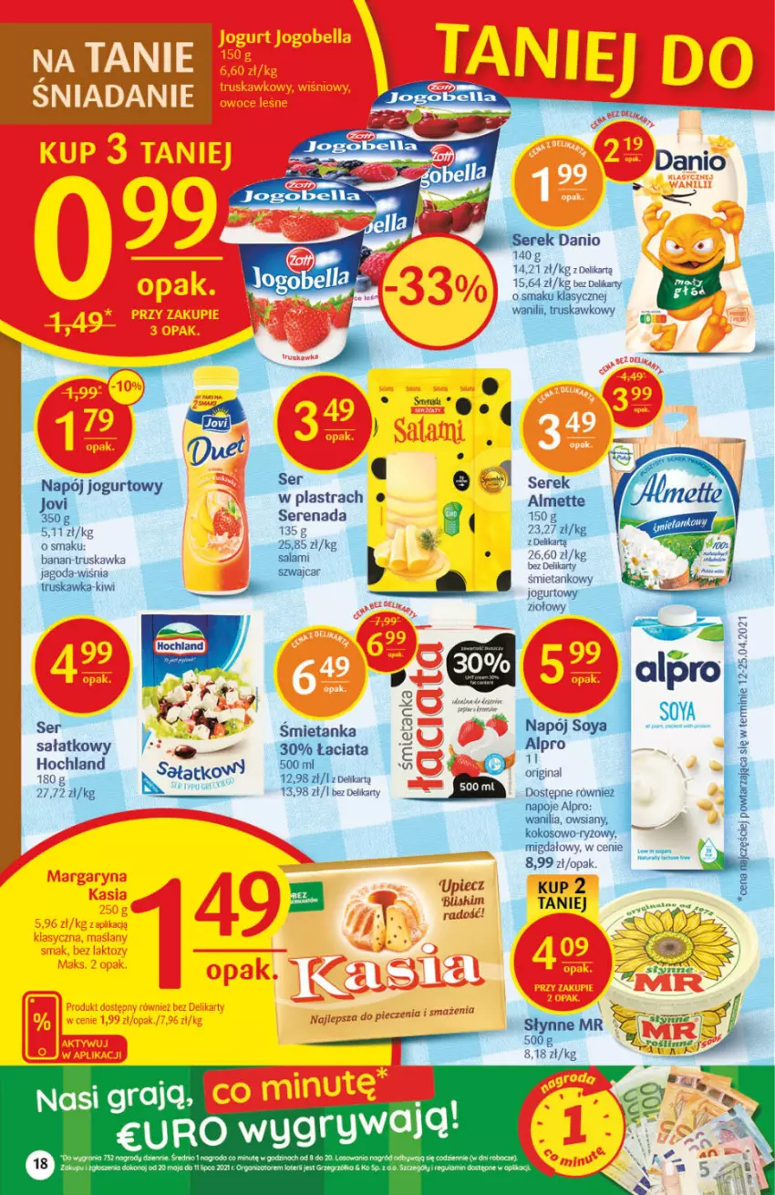 Gazetka promocyjna Delikatesy Centrum - Gazetka Delikatesy Centrum - ważna 17.06 do 23.06.2021 - strona 18 - produkty: Almette, Alpro, Gin, Gra, Gry, Jogurt, Kiwi, Napój, Napój jogurtowy, Ogród, Salami, Sałat, Ser, Serek