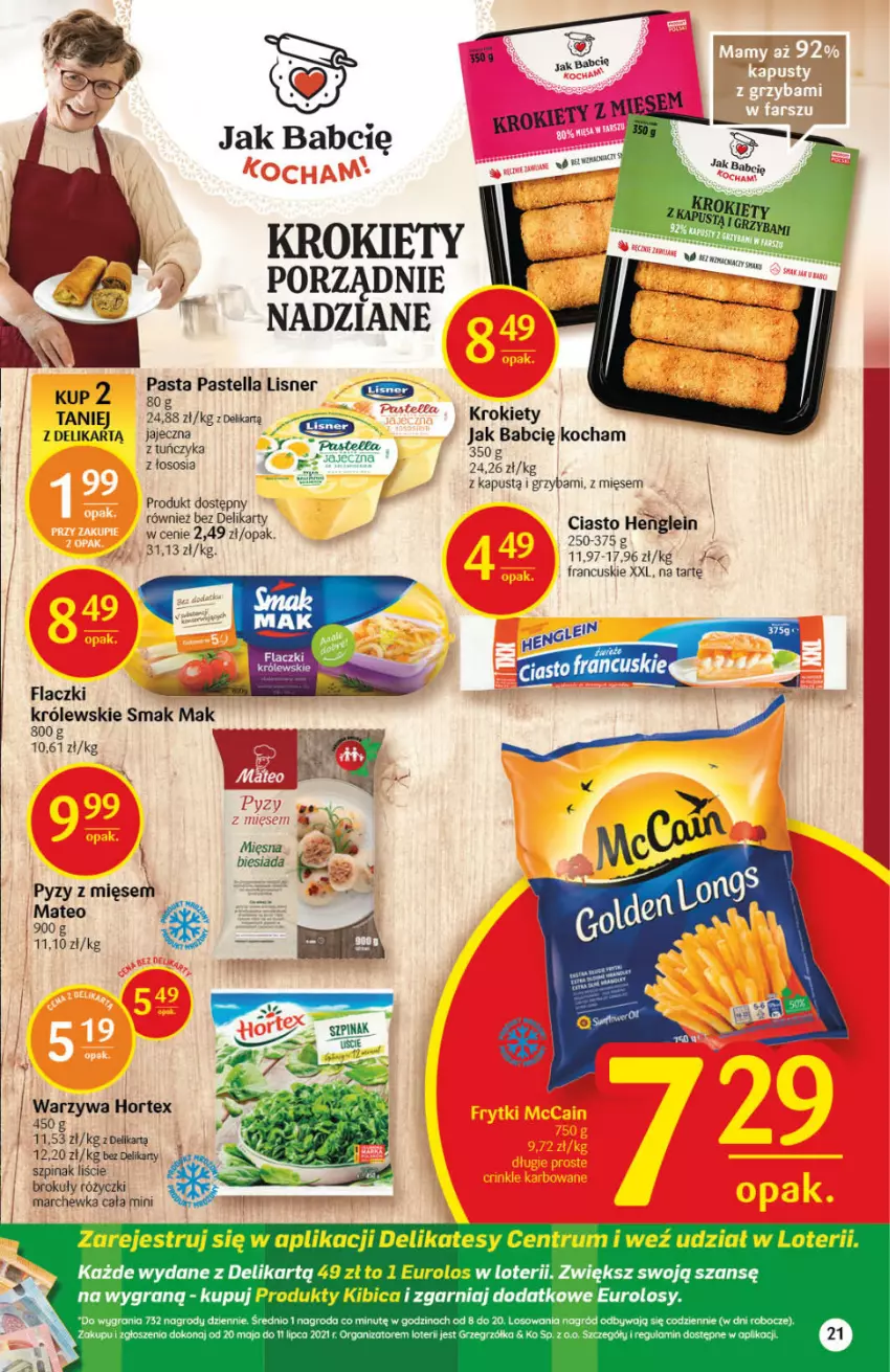 Gazetka promocyjna Delikatesy Centrum - Gazetka Delikatesy Centrum - ważna 17.06 do 23.06.2021 - strona 21 - produkty: BIC, Ciasto francuskie, Gra, Hortex, Kapustą, Koc, Krokiety, Królewski, Lisner, Pastella, Por, Rum, Szpinak, Warzywa