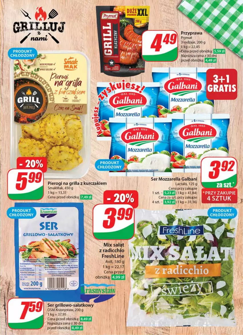 Gazetka promocyjna Dino - Gazetka 29 / 2024 - ważna 17.07 do 23.07.2024 - strona 19 - produkty: Fa, Galbani, Grill, Kurczak, Mozzarella, Pierogi, Prymat, Sałat, Ser