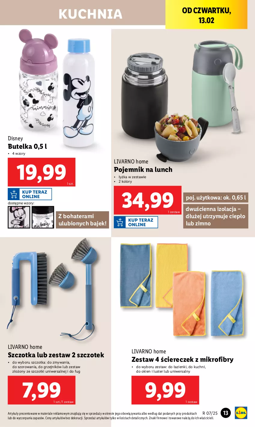 Gazetka promocyjna Lidl - GAZETKA - ważna 10.02 do 15.02.2025 - strona 13 - produkty: Disney, Grzejnik, Ivar, Kuchnia, Pojemnik, Pojemnik na lunch, Szczotka, Tera