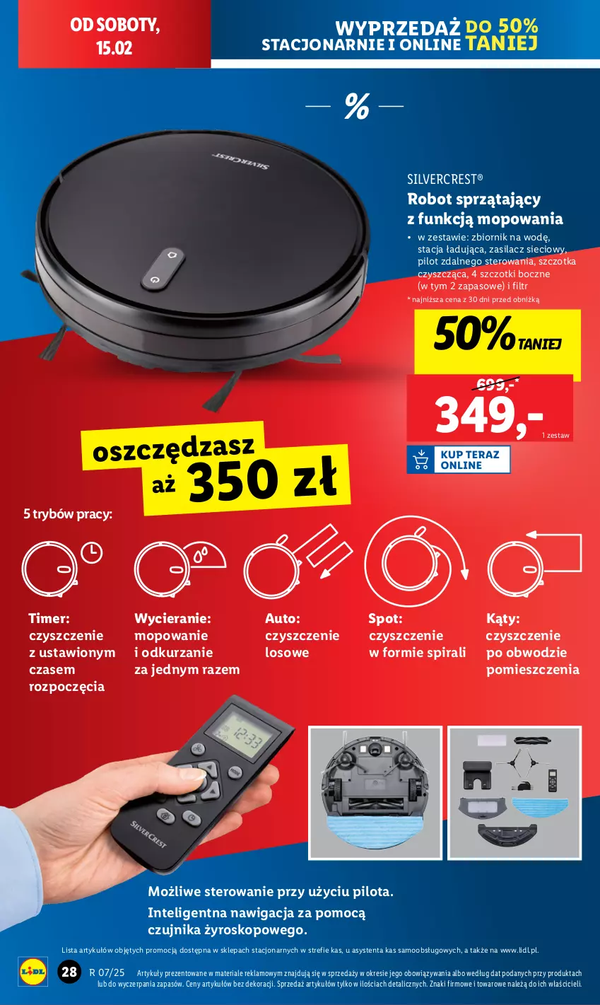 Gazetka promocyjna Lidl - GAZETKA - ważna 10.02 do 15.02.2025 - strona 34 - produkty: Intel, Mop, Robot, Robot sprzątający, Silvercrest, Szczotka