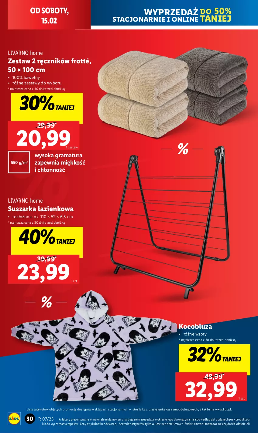 Gazetka promocyjna Lidl - GAZETKA - ważna 10.02 do 15.02.2025 - strona 36 - produkty: Bluza, Gra, Ivar, Koc, Rama, Ręcznik, Sok, Suszarka