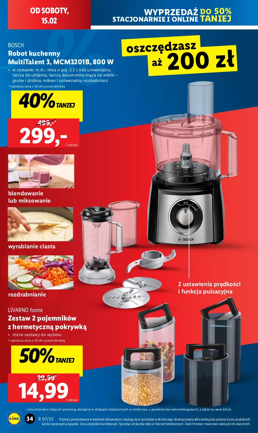 Gazetka promocyjna Lidl - GAZETKA - ważna 10.02 do 15.02.2025 - strona 40 - produkty: Bosch, Ivar, Mikser, Nóż uniwersalny, Pojemnik, Robot, Rozdrabniacz, Ser