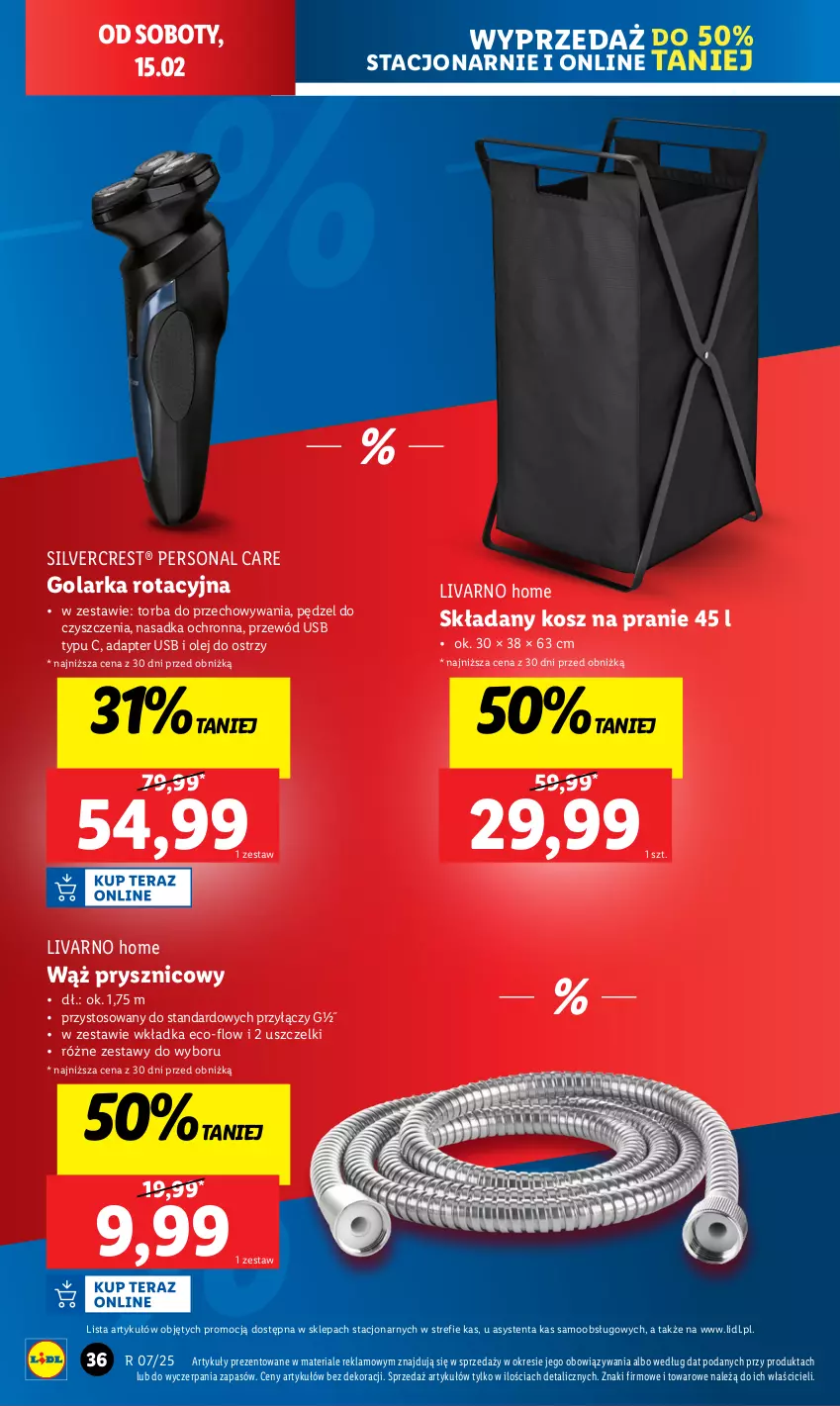 Gazetka promocyjna Lidl - GAZETKA - ważna 10.02 do 15.02.2025 - strona 42 - produkty: Golarka, Ivar, Kosz, Olej, Przewód, Silvercrest, Torba