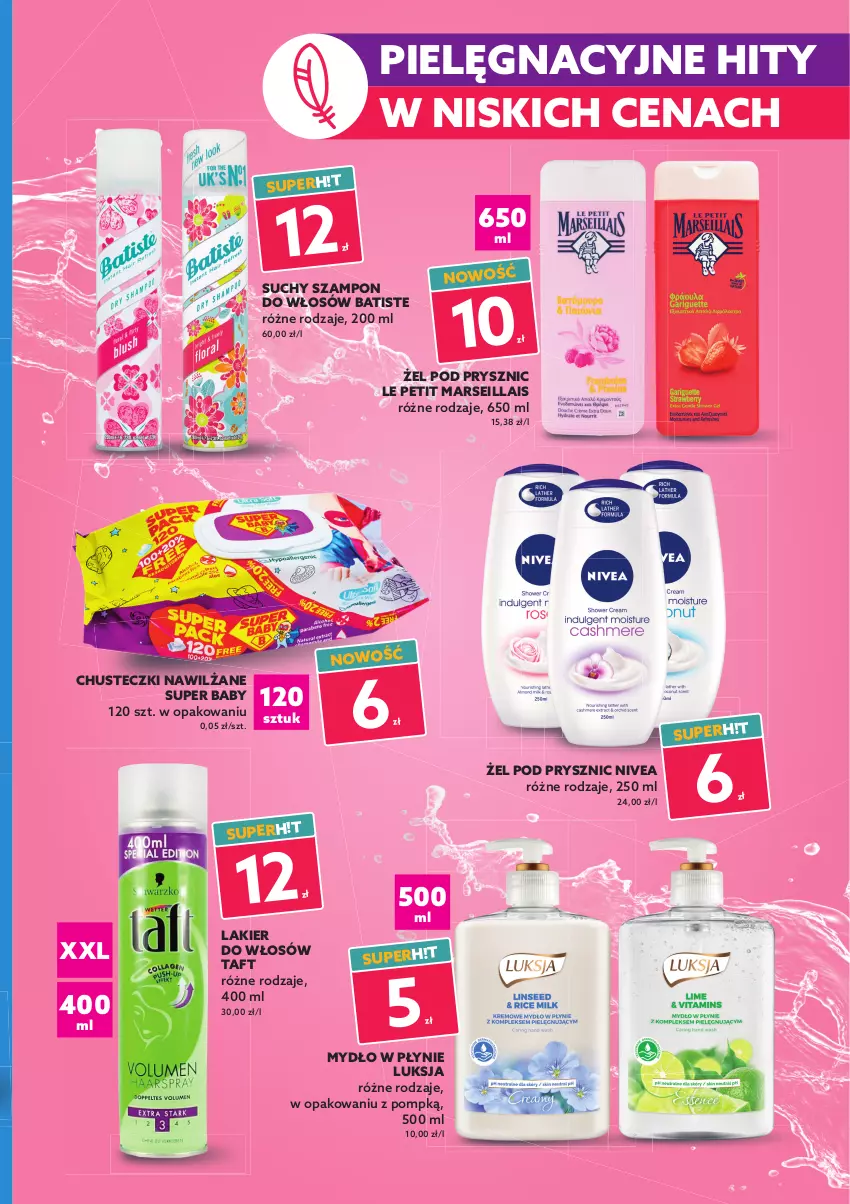 Gazetka promocyjna Dealz - Setki wakacyjnych super ofert! - sprawdź nową gazetkę - ważna 07.07 do 20.07.2021 - strona 5 - produkty: Batiste, Chusteczki, Lakier, Lakier do włosów, Luksja, Mars, Mydło, Mydło w płynie, Nivea, Suchy szampon, Szampon, Taft