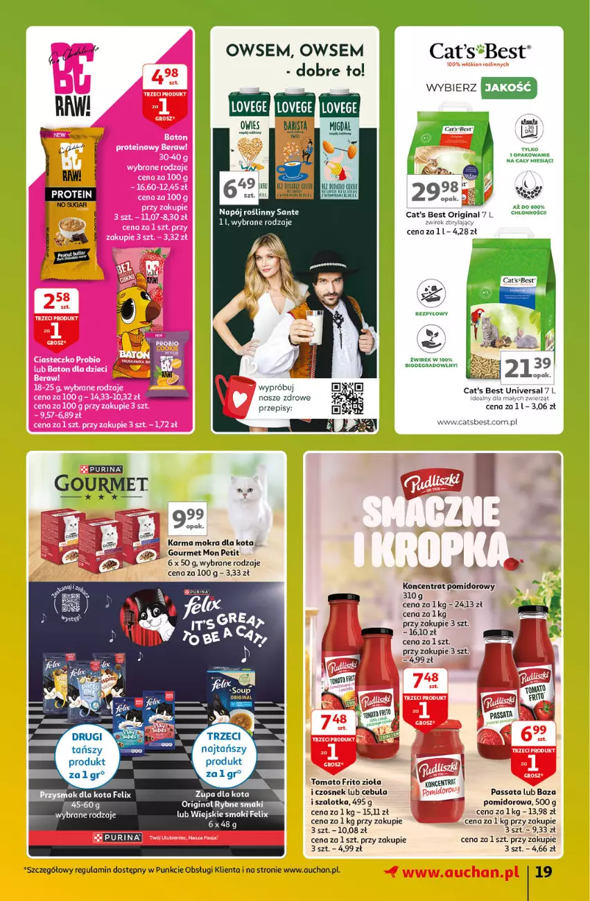 Gazetka promocyjna Auchan - Gazetka Znane Marki Lubiane Hipermarket Auchan - ważna 21.03 do 30.03.2024 - strona 19 - produkty: Cat's Best, Cebula, Czosnek, Felix, Gin, Goal, Gra, Koncentrat pomidorowy, LG, Przysmak dla kota, Szal