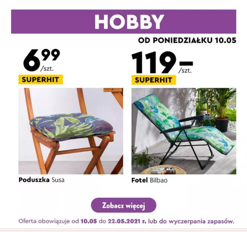 Gazetka promocyjna Biedronka - Hity Tygodnia - ważna 10.05 do 22.05.2021 - strona 2 - produkty: Fotel, Hobby, Poduszka