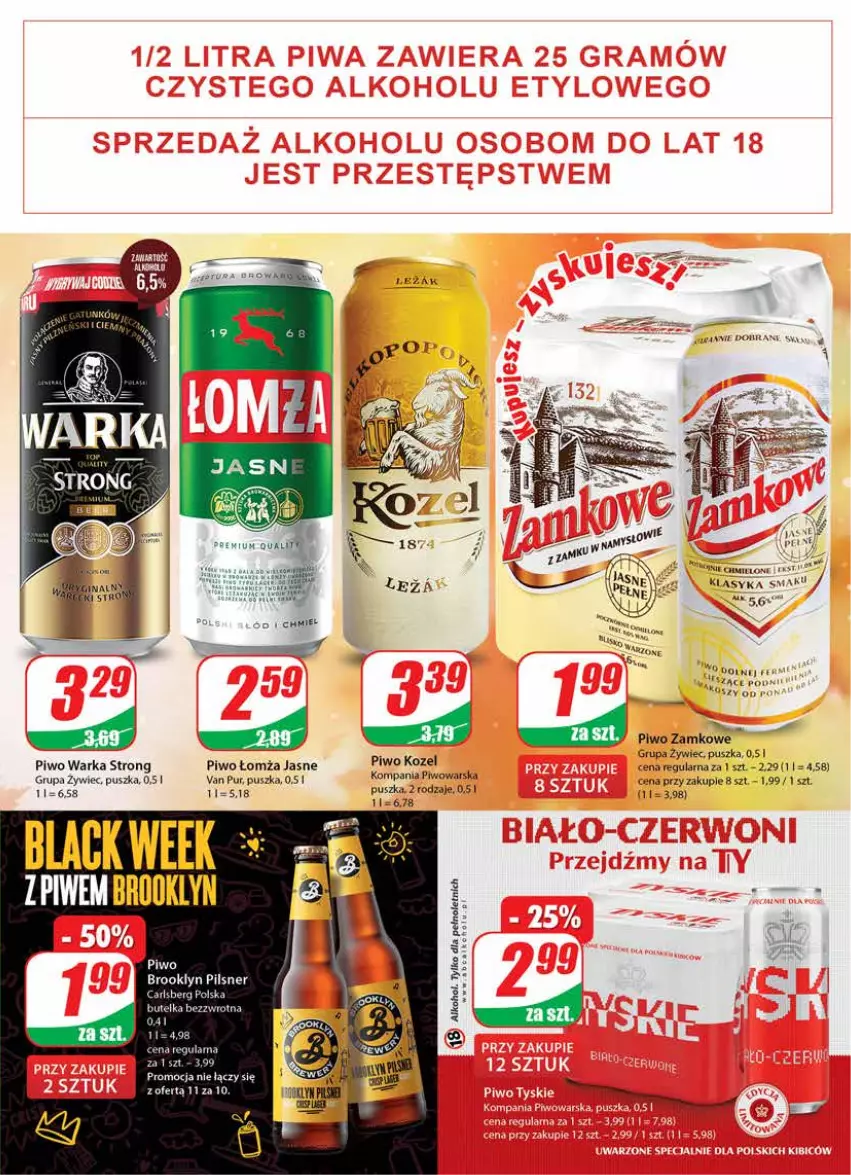 Gazetka promocyjna Dino - Gazetka - ważna 23.11 do 29.11.2022 - strona 19 - produkty: Carlsberg, Kozel, Piwo, Pur, Warka, Wazon