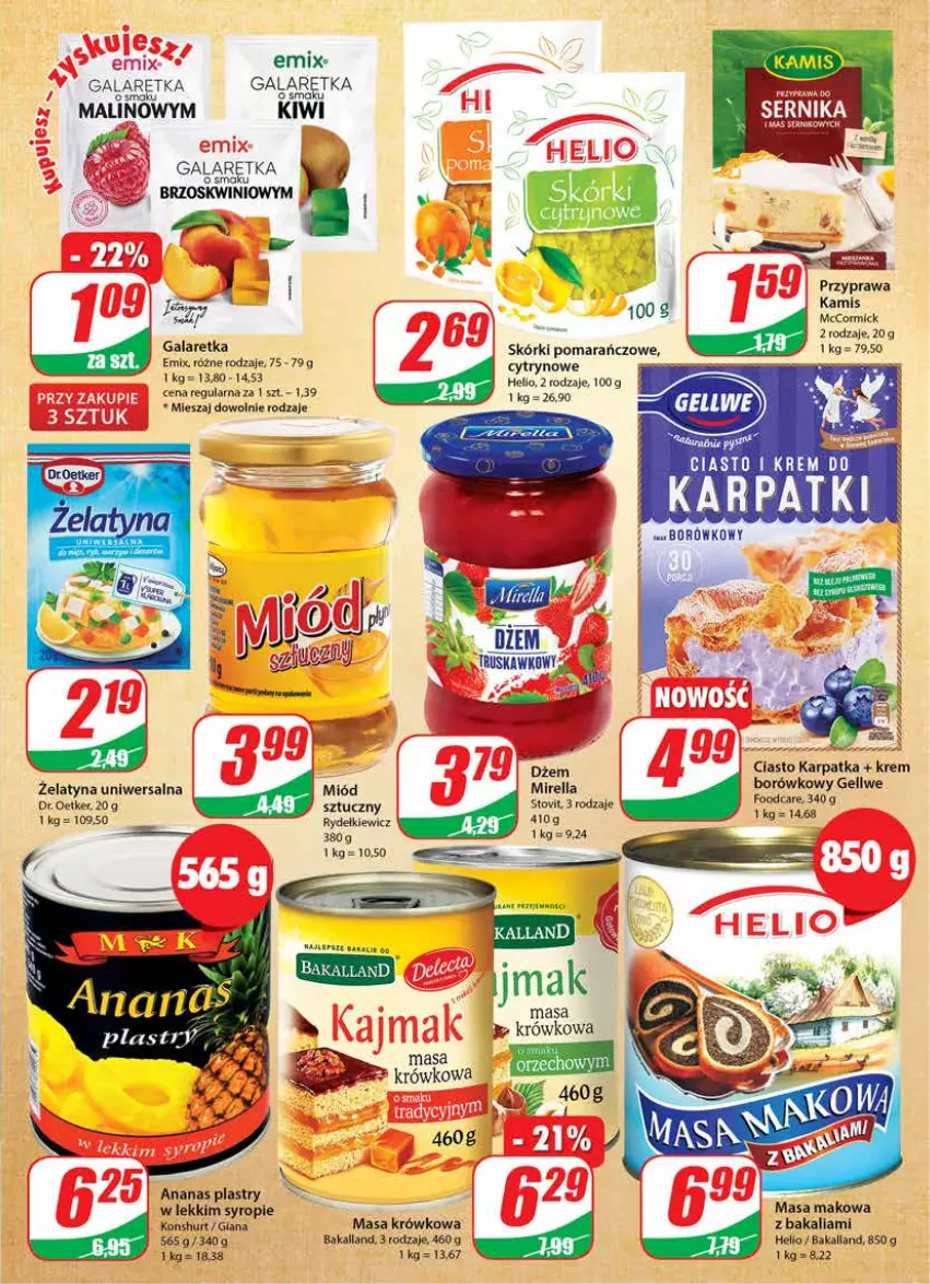 Gazetka promocyjna Dino - Gazetka - ważna 23.11 do 29.11.2022 - strona 7 - produkty: Ananas, Bakalland, Dr. Oetker, Gala, Galaretka, Kamis, Karp, Kiwi, Masa krówkowa, Miód, Syrop