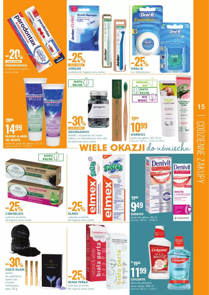 Gazetka promocyjna Super Pharm - Gazetka - ważna 07.07 do 21.07.2022 - strona 15 - produkty: Blend-a-Med, Colgate, Denivit, Elmex, LG, Olej, Parodontax, Perła, Tablet