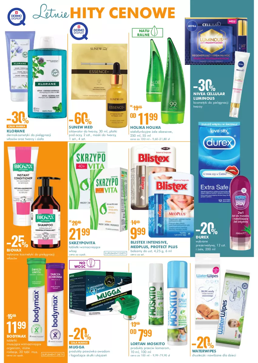 Gazetka promocyjna Super Pharm - Gazetka - ważna 07.07 do 21.07.2022 - strona 3 - produkty: Biovax, Body, Bodymax, Chusteczki, Durex, Dzieci, Holika Holika, Klorane, Kosmetyki do pielęgnacji, Mus, Nivea, Prezerwatyw, Suplement diety, Tablet, Tabletki musujące