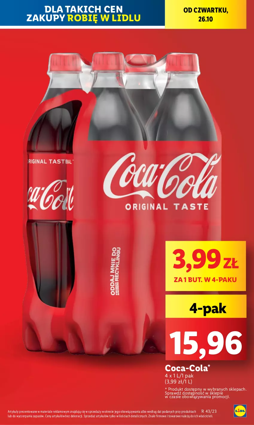 Gazetka promocyjna Lidl - GAZETKA - ważna 26.10 do 28.10.2023 - strona 15 - produkty: Coca-Cola