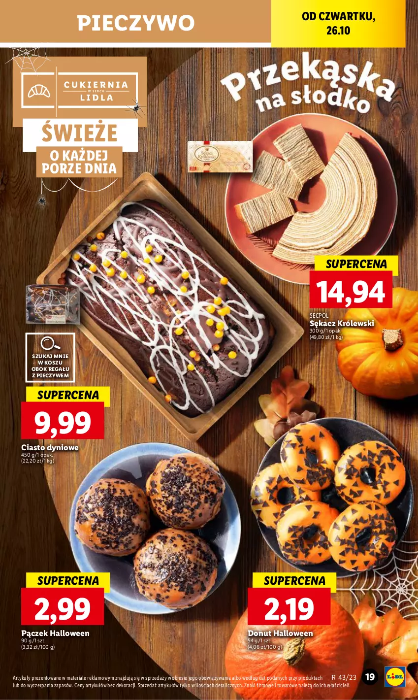 Gazetka promocyjna Lidl - GAZETKA - ważna 26.10 do 28.10.2023 - strona 31 - produkty: Donut, Kosz, Królewski, Pączek, Piec, Pieczywo, Por, Regał, Sękacz