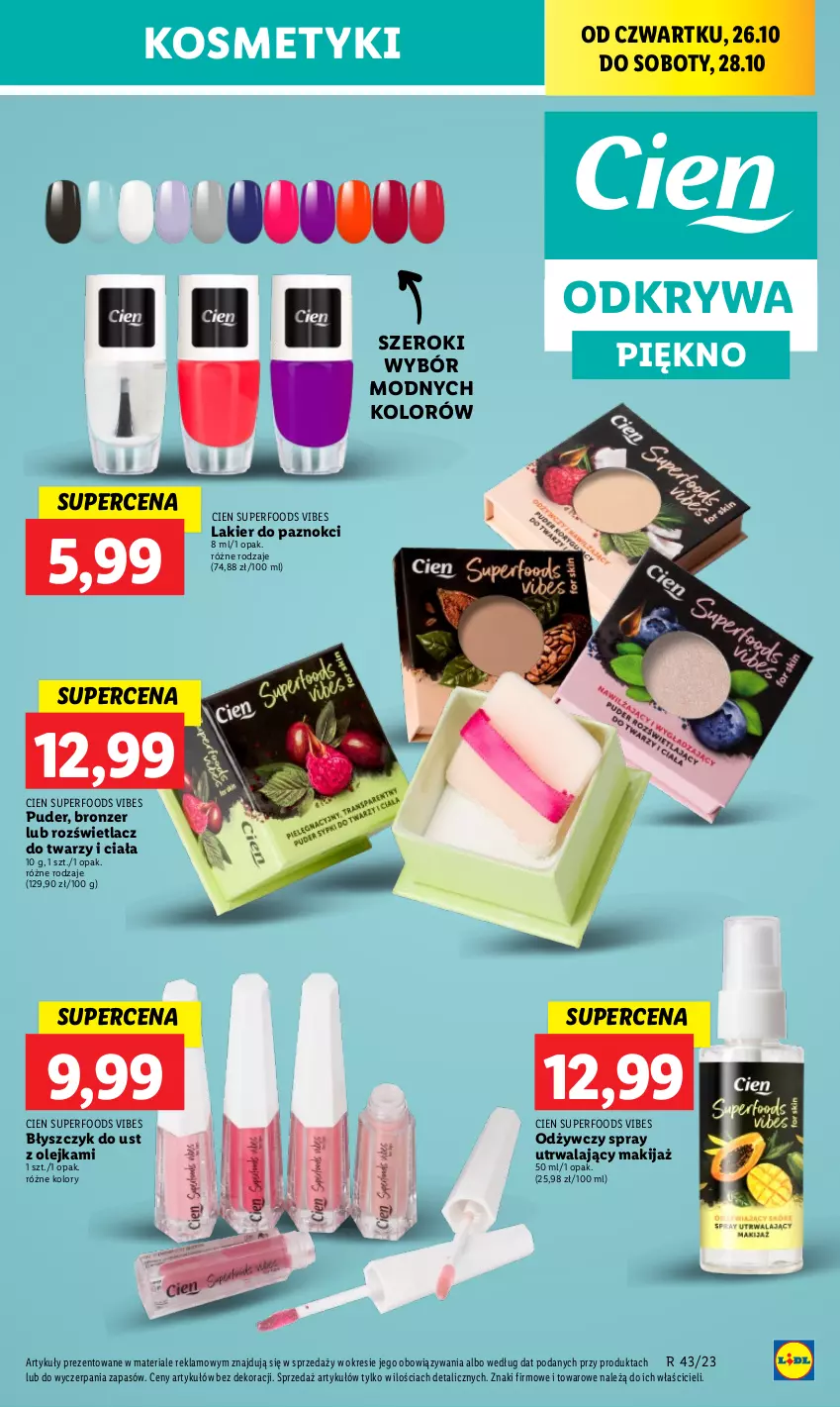 Gazetka promocyjna Lidl - GAZETKA - ważna 26.10 do 28.10.2023 - strona 63 - produkty: Błyszczyk do ust, Bronzer, Lakier, Lakier do paznokci, Makijaż, Olej, Puder, Rozświetlacz