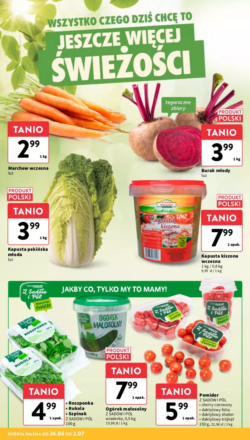 Gazetka promocyjna Intermarche - Gazetka Intermarche - ważna 26.06 do 02.07.2025 - strona 12 - produkty: Ogórek, Roszponka, Rukola, Szpinak