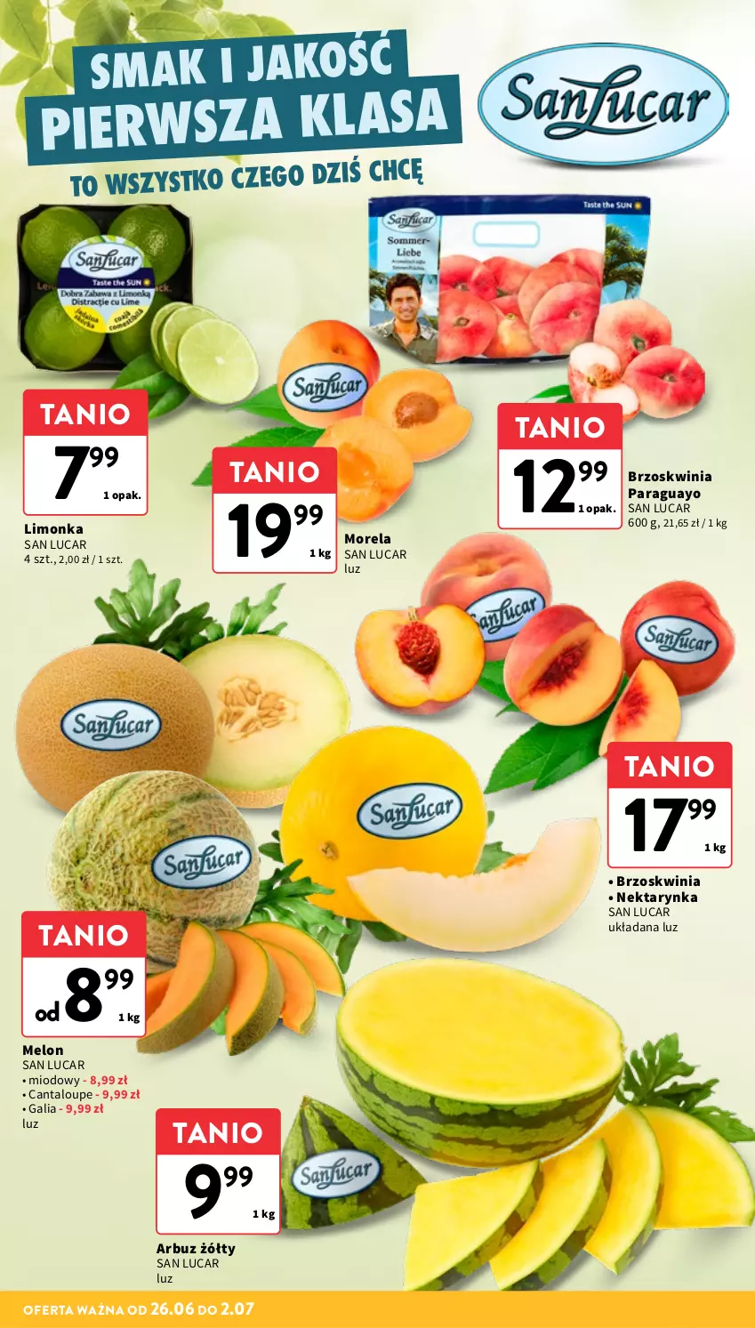 Gazetka promocyjna Intermarche - Gazetka Intermarche - ważna 26.06 do 02.07.2025 - strona 14 - produkty: Arbuz, Limonka, Melon, Morela, Nektar, Nektarynka