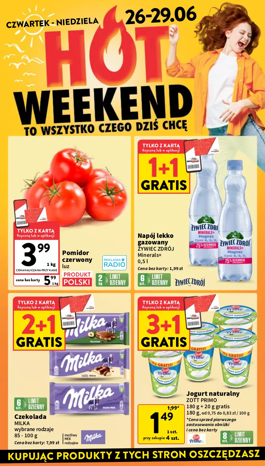 Gazetka promocyjna Intermarche - Gazetka Intermarche - ważna 26.06 do 02.07.2025 - strona 2 - produkty: Czekolada, Gra, Jogurt, Jogurt naturalny, Milka, Napój, Zott, Zott Primo