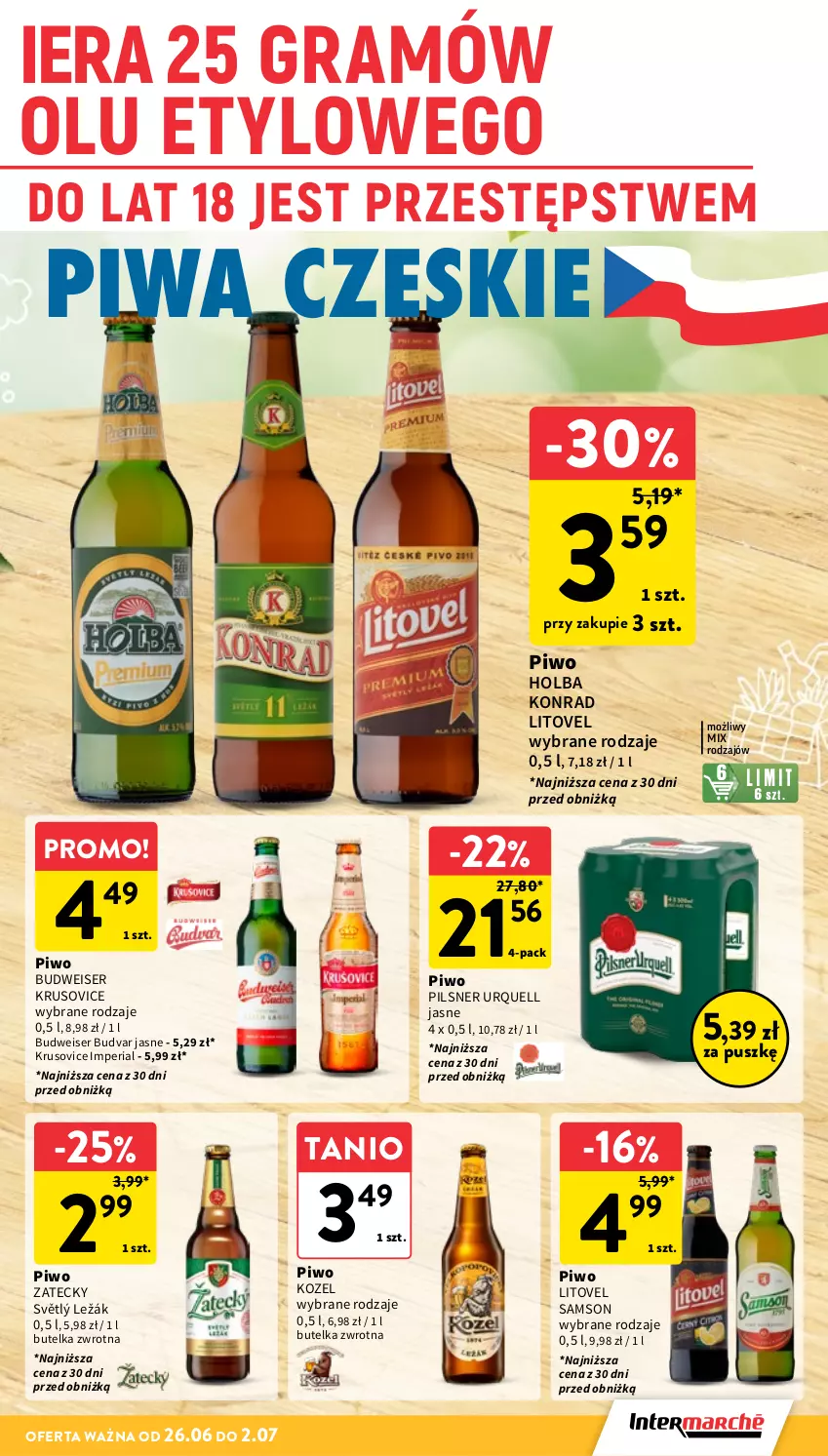 Gazetka promocyjna Intermarche - Gazetka Intermarche - ważna 26.06 do 02.07.2025 - strona 29 - produkty: Gra, Kozel, Pilsner Urquell, Piwa, Piwo, Ser