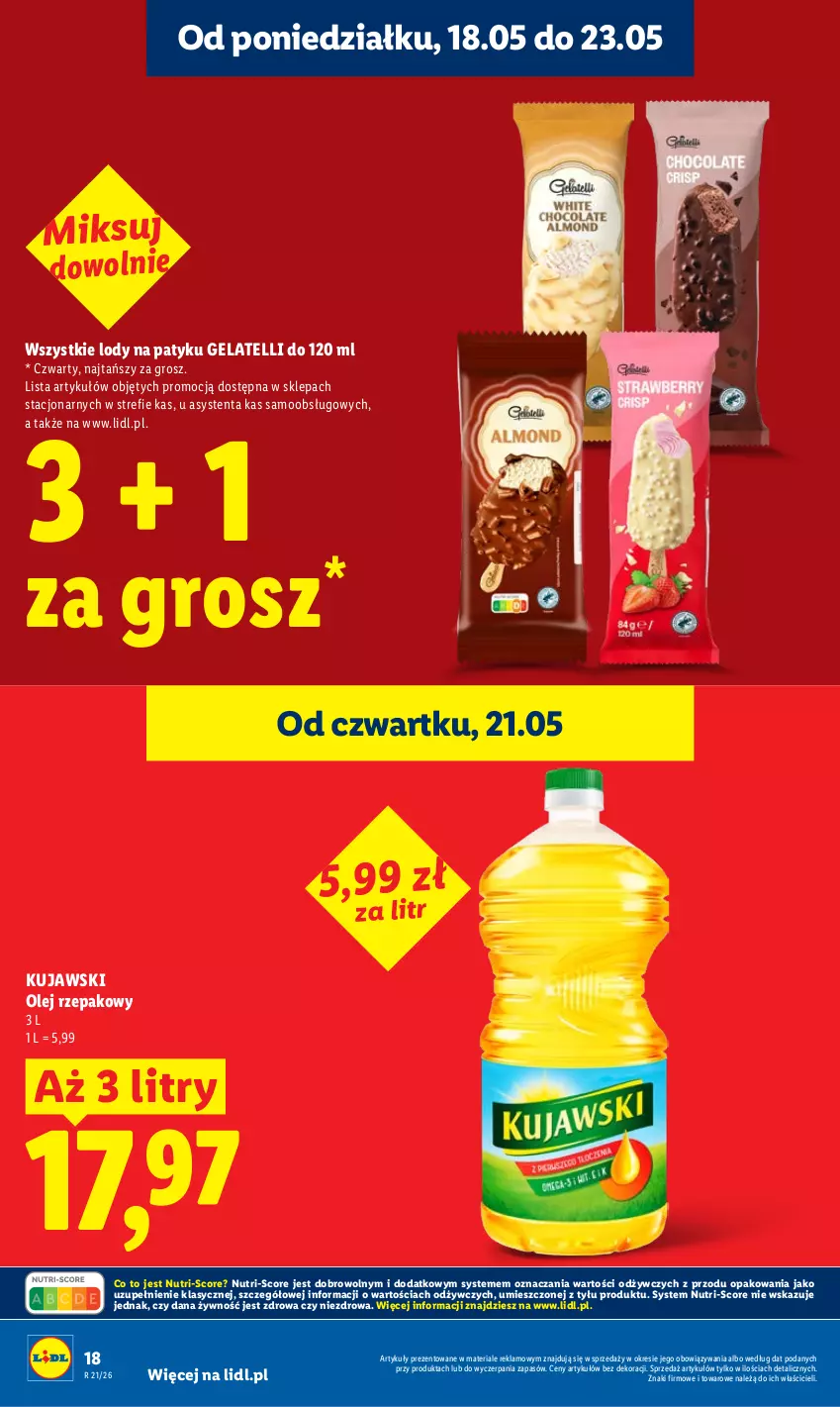 Gazetka promocyjna Lidl - Gazetka ważna od 21.05 do 23.05 - ważna 21.05 do 23.05.2026 - strona 18 - produkty: Kujawski, Lody, Olej, Olej rzepakowy