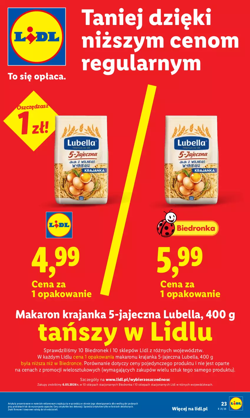 Gazetka promocyjna Lidl - Gazetka ważna od 21.05 do 23.05 - ważna 21.05 do 23.05.2026 - strona 23 - produkty: Bell, Bella, Dron, Lubella, Makaron, Por