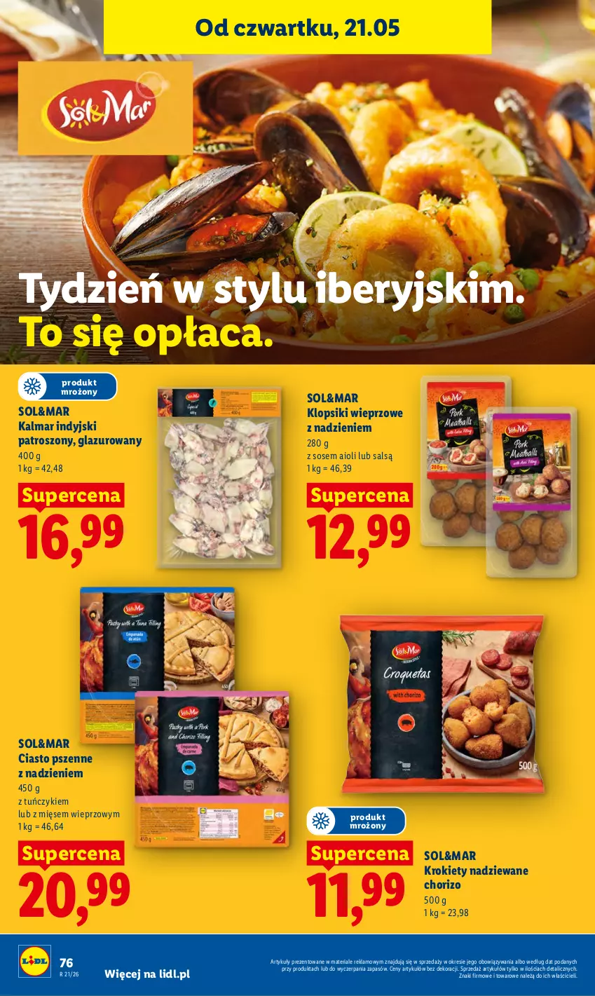 Gazetka promocyjna Lidl - Gazetka ważna od 21.05 do 23.05 - ważna 21.05 do 23.05.2026 - strona 84 - produkty: Kalmar, Klopsiki, Krokiety, Lazur, Sos, Tuńczyk
