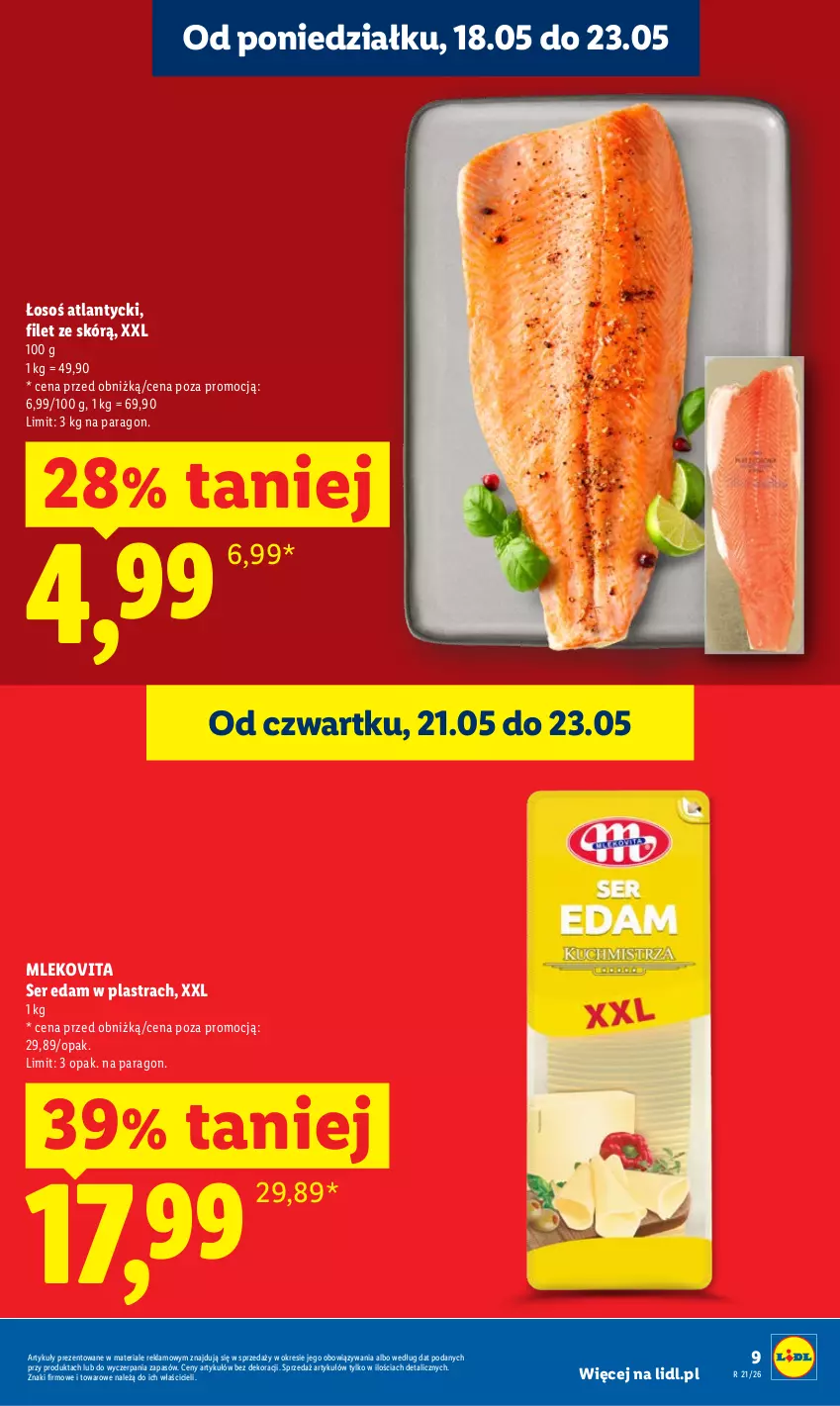 Gazetka promocyjna Lidl - Gazetka ważna od 21.05 do 23.05 - ważna 21.05 do 23.05.2026 - strona 9 - produkty: Edam, Mleko, Mlekovita, Ser