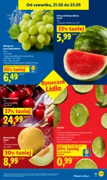 Gazetka promocyjna Lidl - Gazetka ważna od 21.05 do 23.05 - Gazetka - ważna od 23.05 do 23.05.2026 - strona 43 - produkty: Winogrona, Arbuz, Wino, Melon