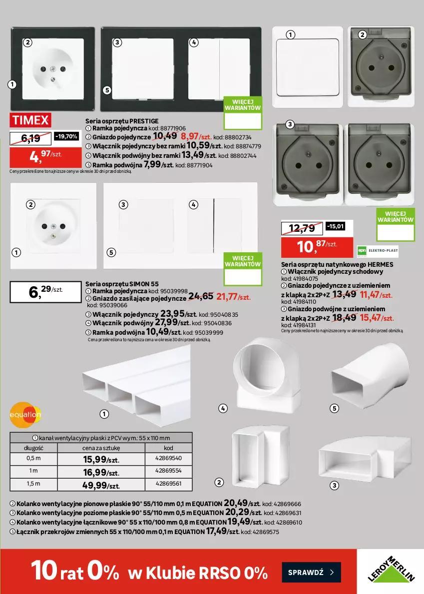Gazetka promocyjna Leroy Merlin - Gazetka Leroy Merlin - ważna 26.08 do 27.09.2026 - strona 15 - produkty: Fa, Gniazdo podwójne, Gniazdo pojedyncze, Gra, LG, Przewód, Rama, Ramka, Ser, Sofa, STP, Włącznik podwójny, Włącznik pojedynczy