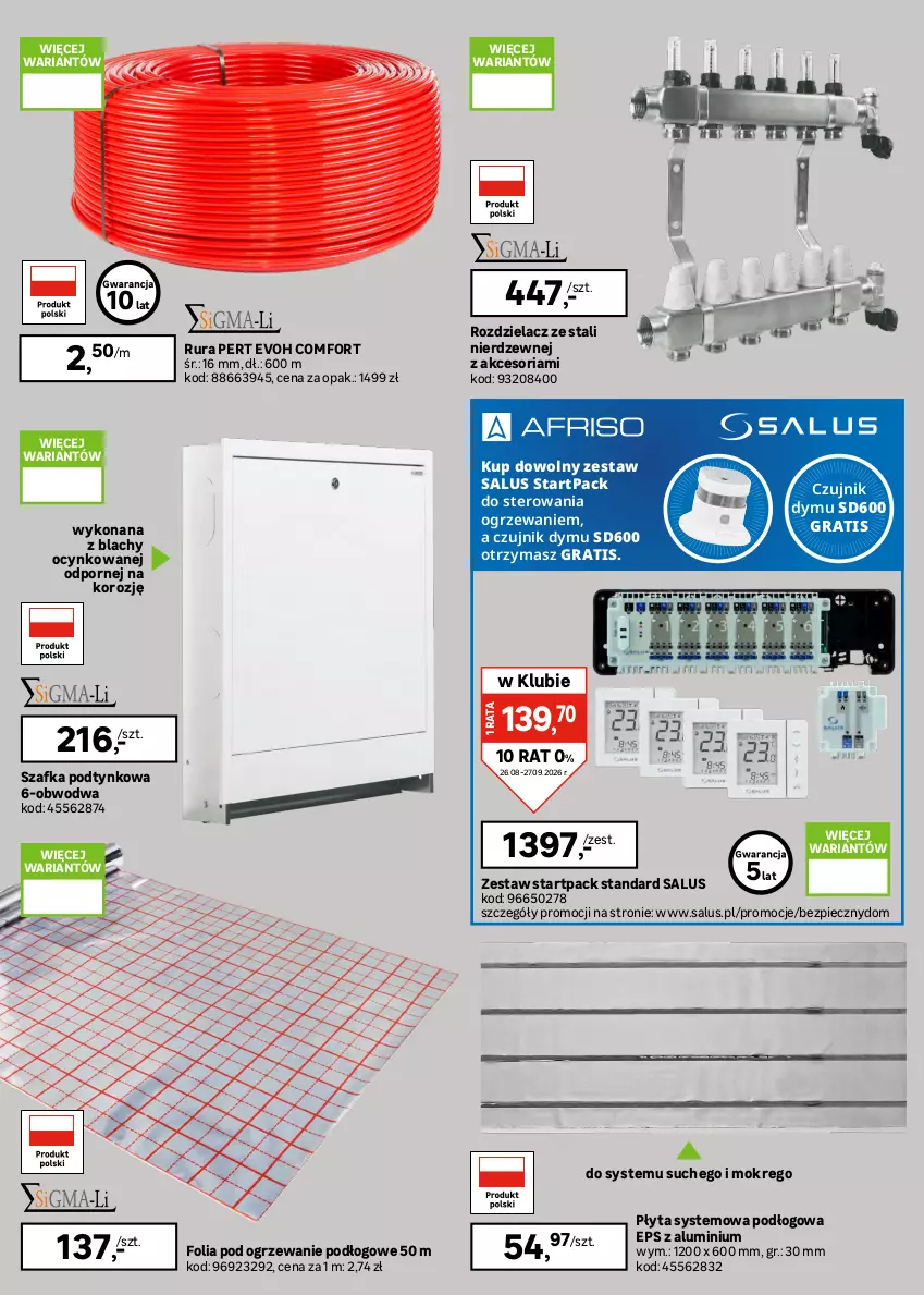 Gazetka promocyjna Leroy Merlin - Gazetka Leroy Merlin - ważna 26.08 do 27.09.2026 - strona 16 - produkty: Cynk, Gra, Klej, Ogrzewanie, Piec, Płyta, Por, Rura, Syfon, Szafka