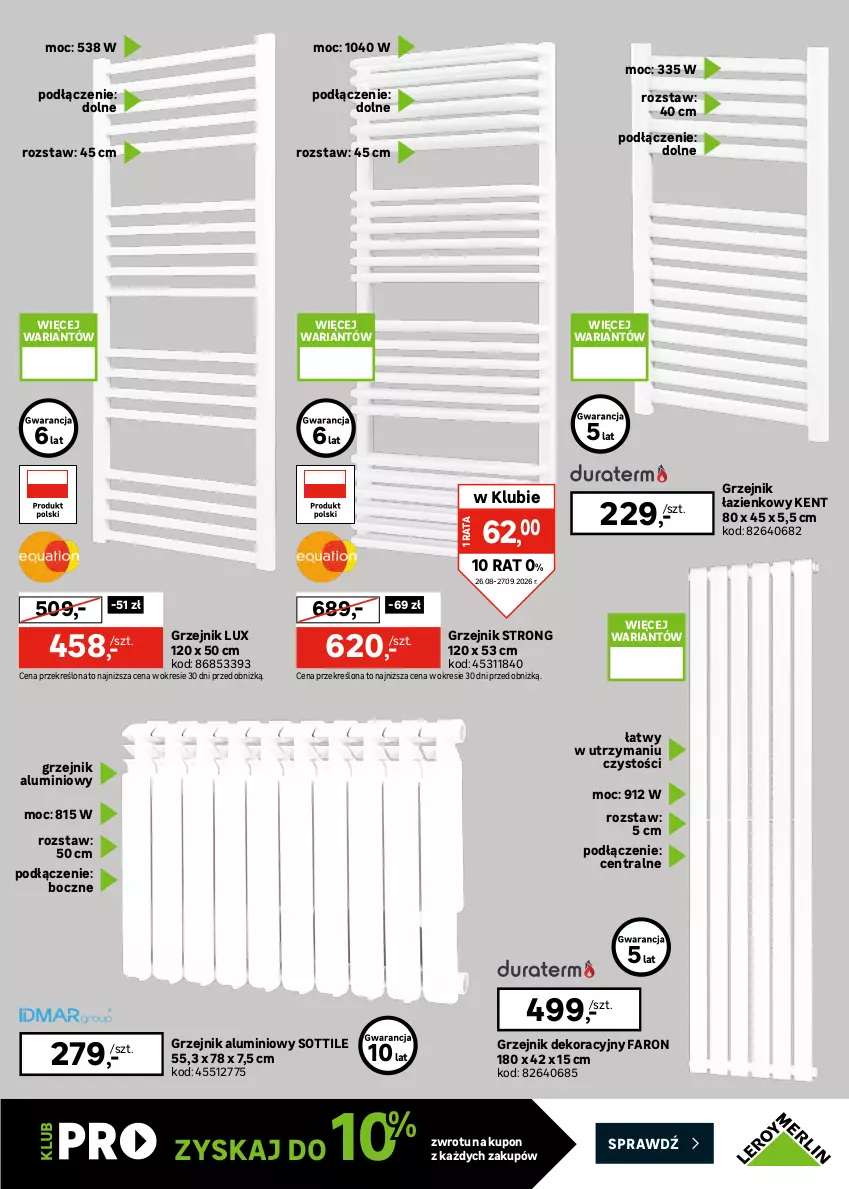 Gazetka promocyjna Leroy Merlin - Gazetka Leroy Merlin - ważna 26.08 do 27.09.2026 - strona 19 - produkty: Fa, Grzejnik, Grzejnik łazienkowy, Ogrzewacz wody, Silan