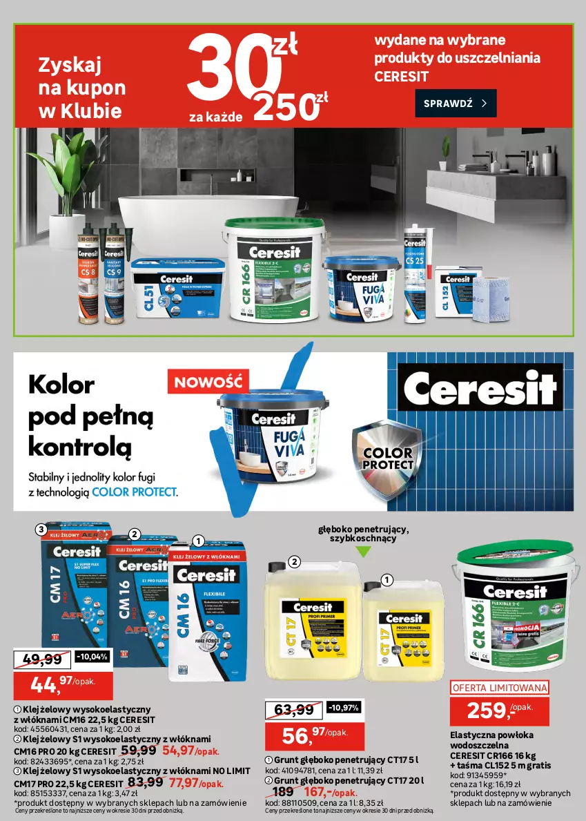 Gazetka promocyjna Leroy Merlin - Gazetka Leroy Merlin - ważna 26.08 do 27.09.2026 - strona 30 - produkty: Ceresit, Gra, Grunt, Klej, Noż, Przecinarka, Sok, Teleskop