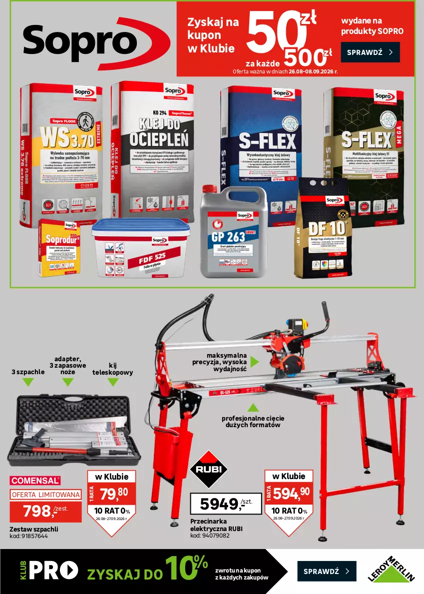 Gazetka promocyjna Leroy Merlin - Gazetka Leroy Merlin - ważna 26.08 do 27.09.2026 - strona 31 - produkty: Ceresit, Gra, Grunt, Klej, Noż, Przecinarka, Sok, Teleskop