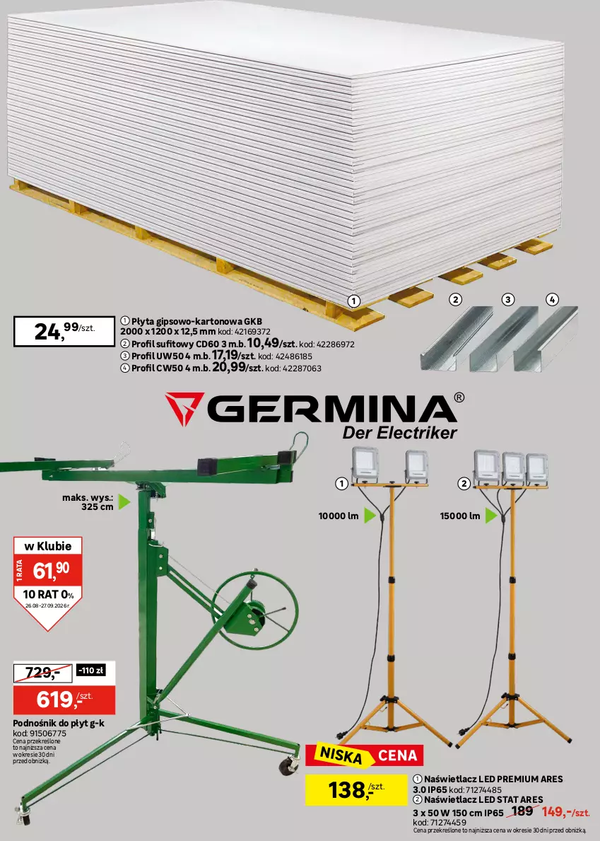 Gazetka promocyjna Leroy Merlin - Gazetka Leroy Merlin - ważna 26.08 do 27.09.2026 - strona 34 - produkty: LG, Naświetlacz, Naświetlacz LED, Płyta, Płyta gipsowa
