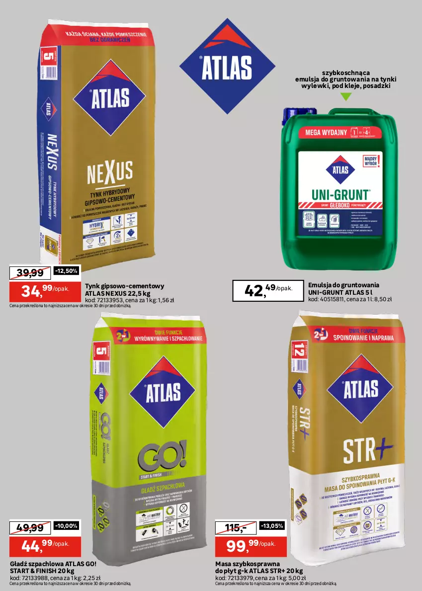 Gazetka promocyjna Leroy Merlin - Gazetka Leroy Merlin - ważna 26.08 do 27.09.2026 - strona 36 - produkty: Cement, Emulsja, Finish, Gładź szpachlowa, Grunt, Klej, Wałek