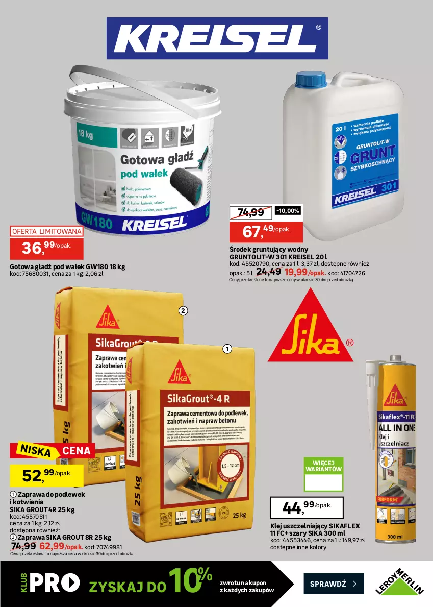 Gazetka promocyjna Leroy Merlin - Gazetka Leroy Merlin - ważna 26.08 do 27.09.2026 - strona 37 - produkty: Cement, Emulsja, Finish, Gładź szpachlowa, Grunt, Klej, Wałek