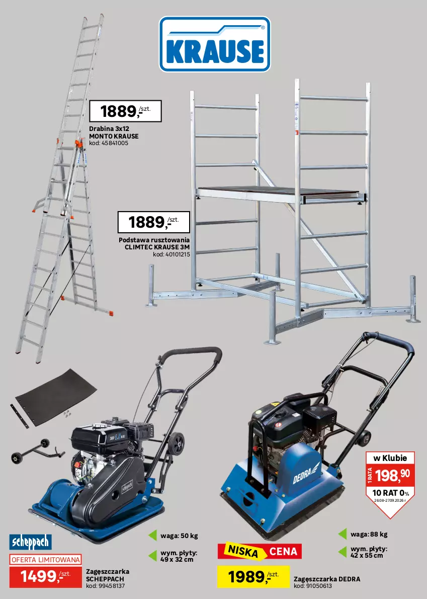 Gazetka promocyjna Leroy Merlin - Gazetka Leroy Merlin - ważna 26.08 do 27.09.2026 - strona 38 - produkty: Drabina, Olma, Płyta, Podkład, Waga
